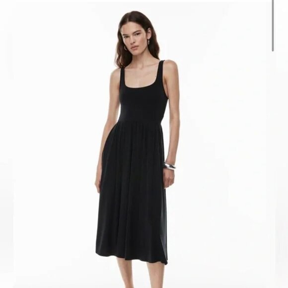 Aritzia Wilfred Market Midi Dress Black Size Small - Picture 3 of 7